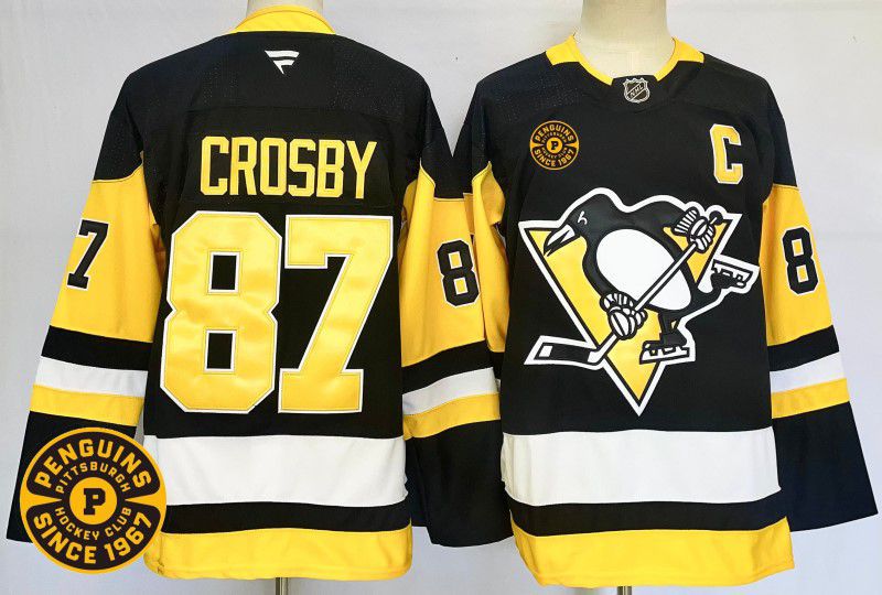 Men Pittsburgh Penguins #87 Crosby Black Fanatics 2025 NHL Jersey style 3->pittsburgh penguins->NHL Jersey